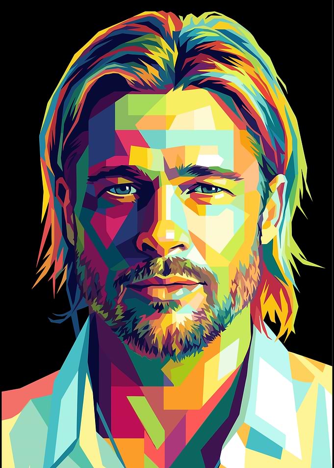 Brad Pitt Pop Art Portrait