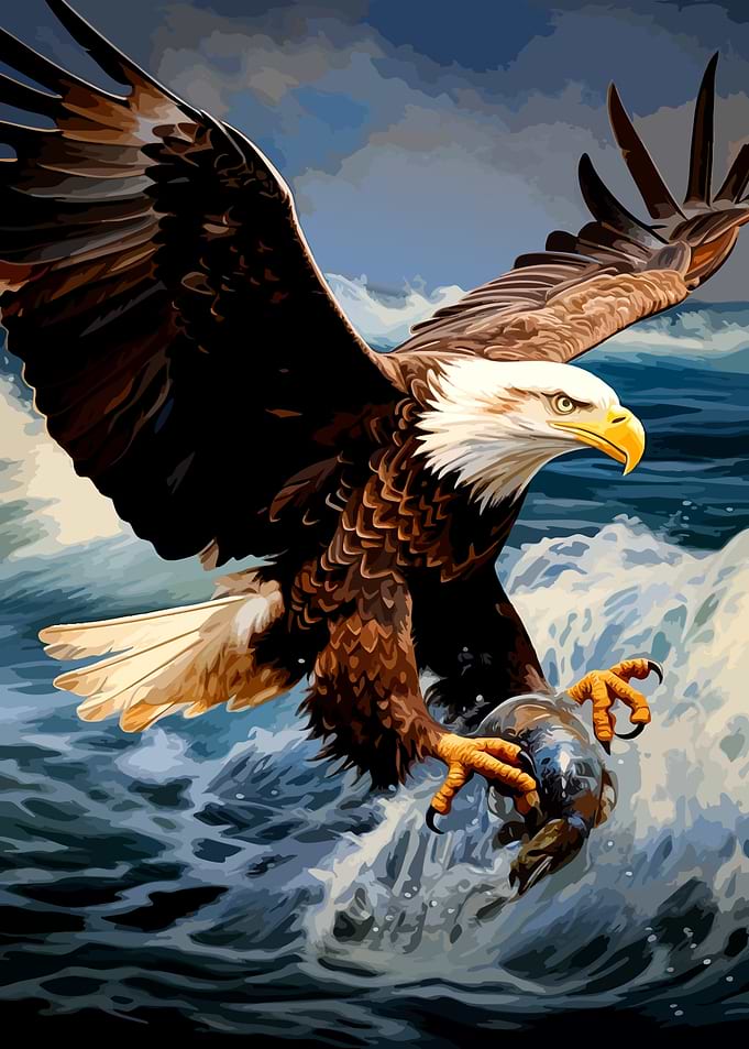 Bald Eagle Catching Fish
