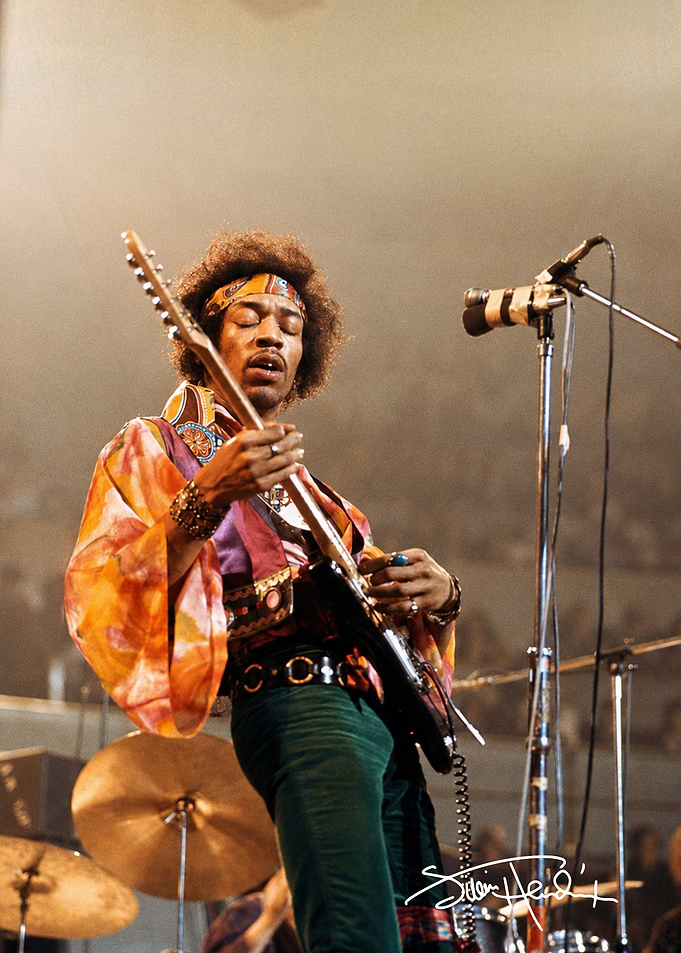 Jimi Hendrix Performing Live on Stage