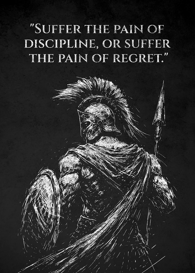 Spartan Warrior Inspirational Suffer Quote Poster