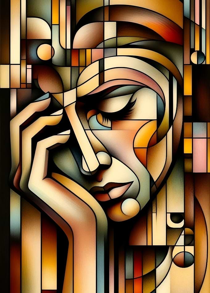 Abstract Stained Glass Portrait