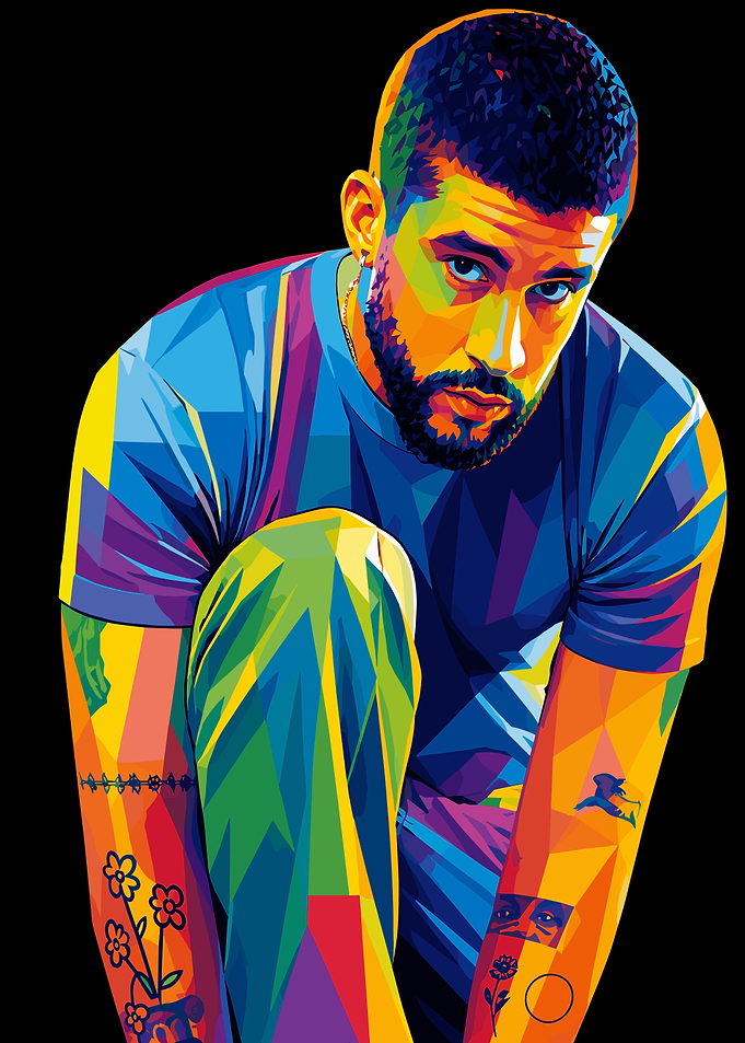 Bad Bunny WPAP Pop Art Portrait