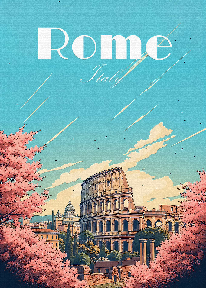 Vintage Travel Poster of Rome