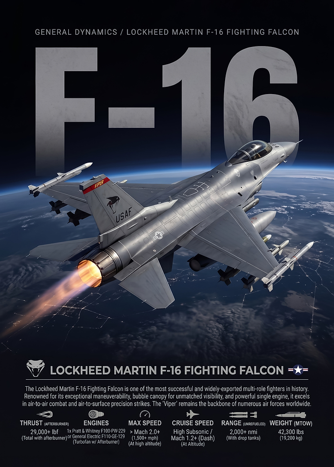 Lockheed Martin F-16 Fighting Falcon Poster