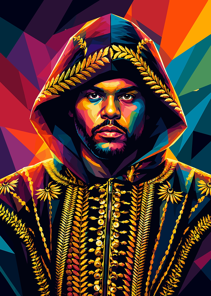 Colorful Low Poly Portrait of Man