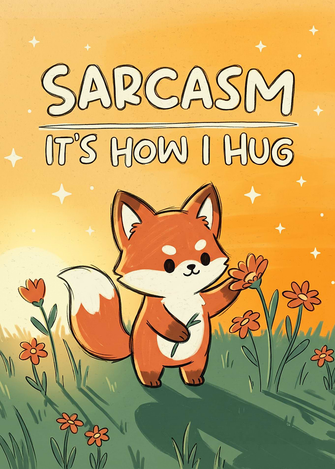 Cute Fox Sarcasm Quote Illustration