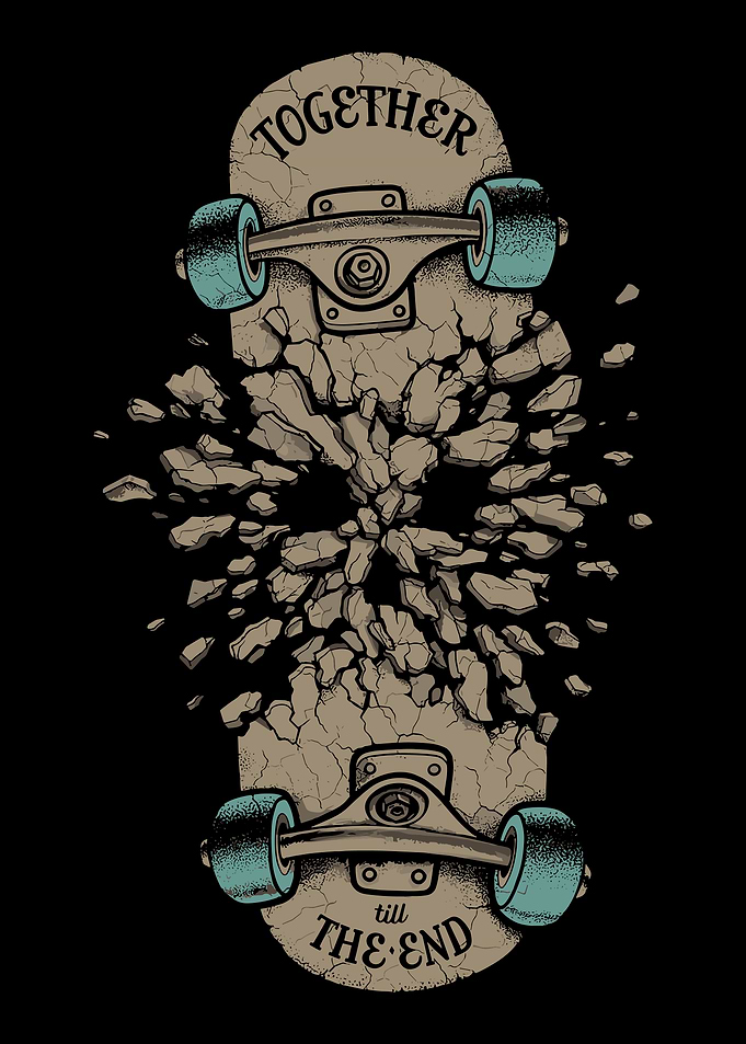 Together Till The End Skateboard Art