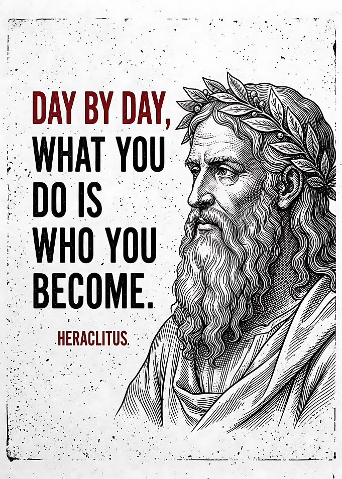 Heraclitus Inspirational Quote Poster