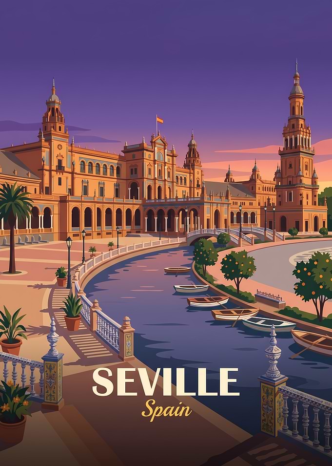 Plaza de España in Seville Poster