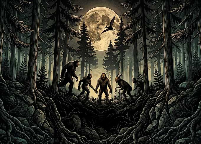 Bigfoot and Cryptids in Forest