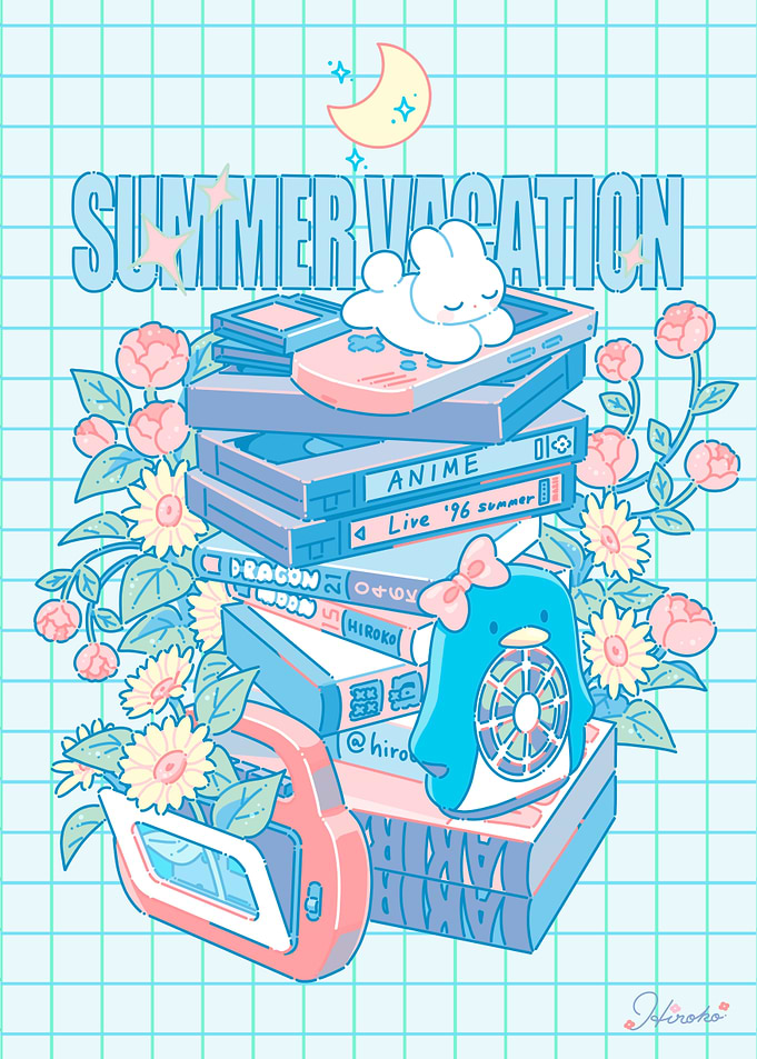 Cute Summer Vacation Retro Aesthetic
