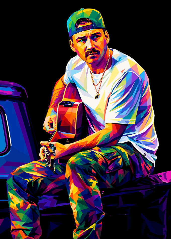 Morgan Wallen Colorful Portrait