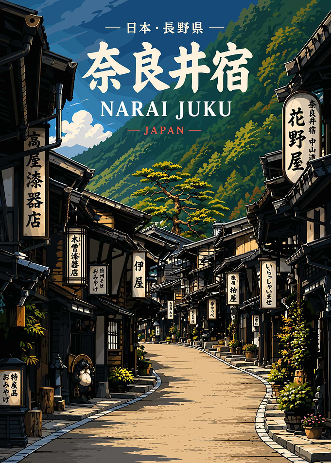 Narai-juku Post Town Travel Poster
