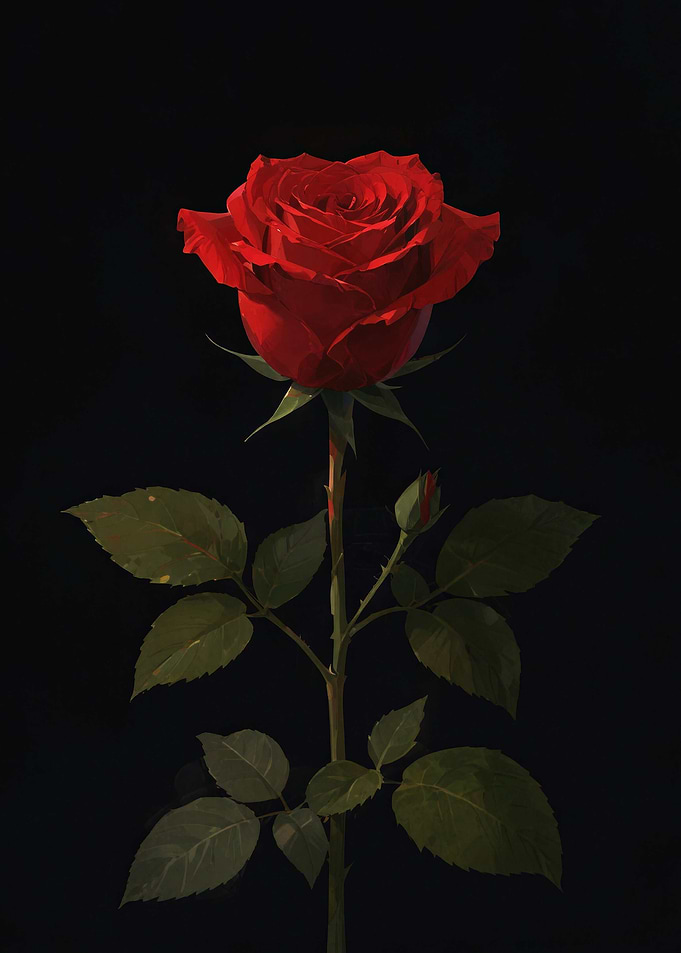 Single Vibrant Red Rose
