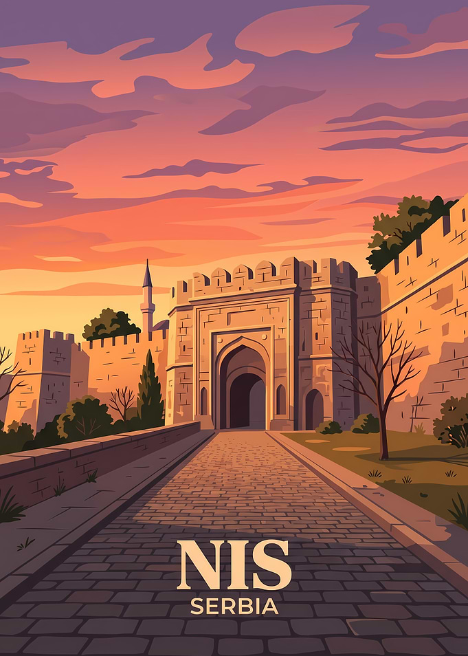 Nis Fortress Serbia Travel Poster