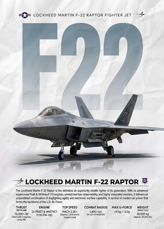Lockheed Martin F-22 Raptor Poster