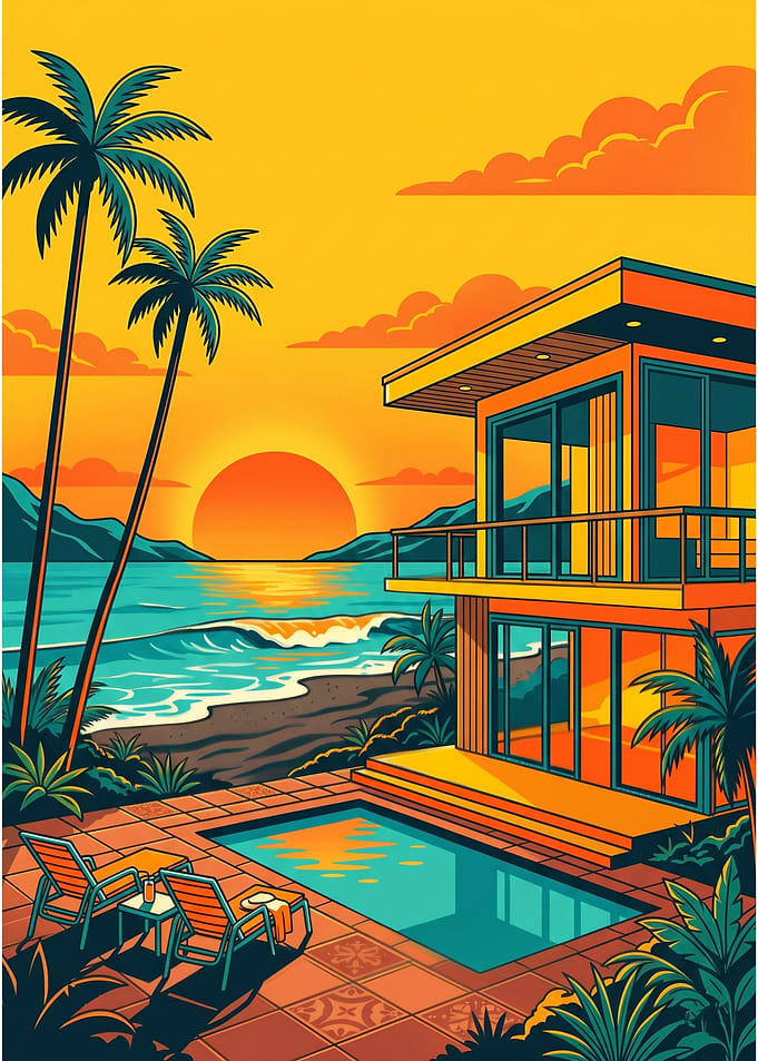 Tropical Sunset Villa with Pool