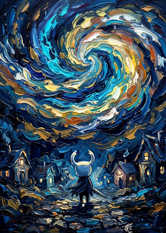 Hollow Knight Starry Night Painting