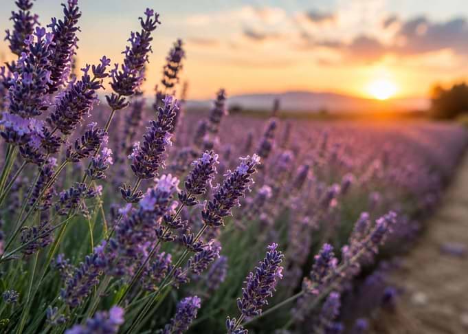 Lavender Field at Sunset