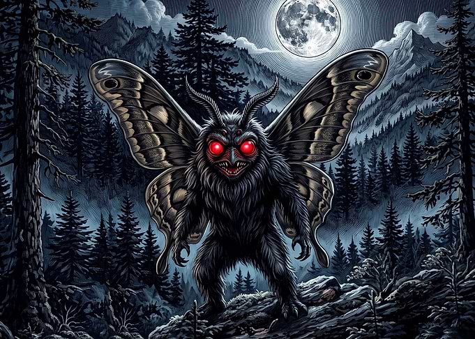 Mothman in the Dark Forest