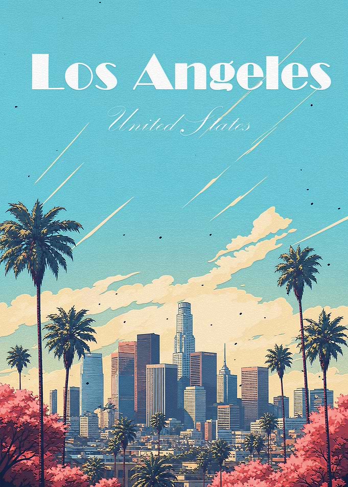 Vintage Los Angeles Travel Poster