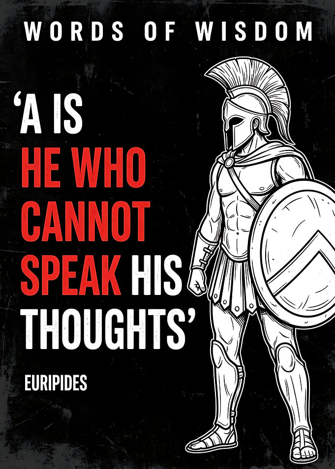 Euripides Spartan Quote Poster