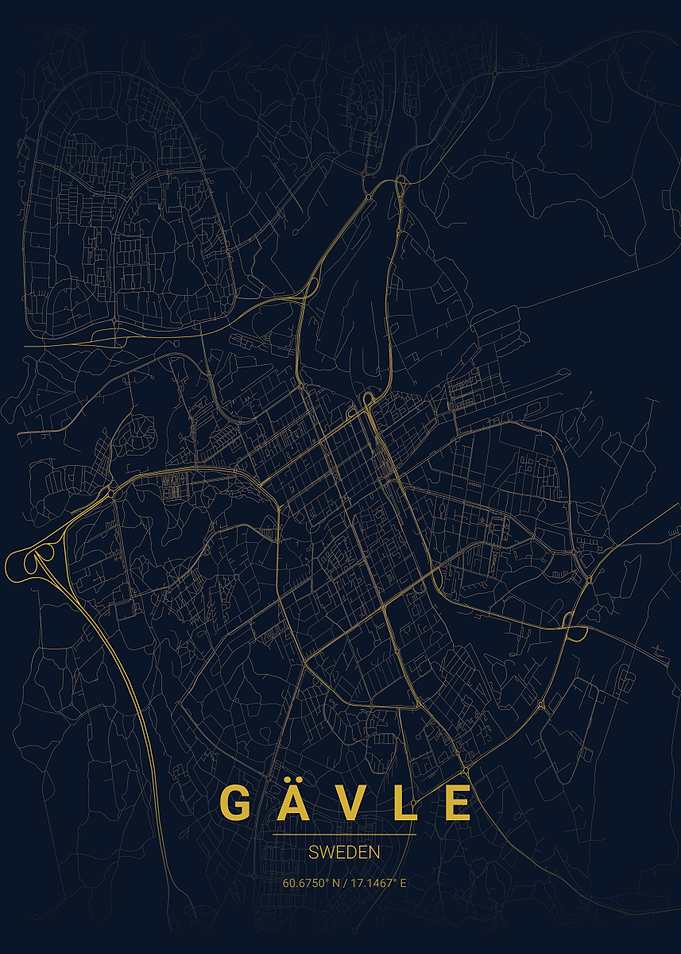 Minimalist Gävle Sweden City Map Poster