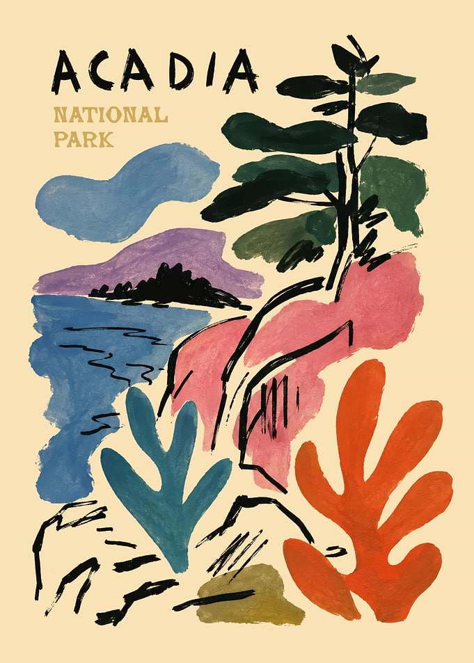 Acadia National Park Matisse Style Poster