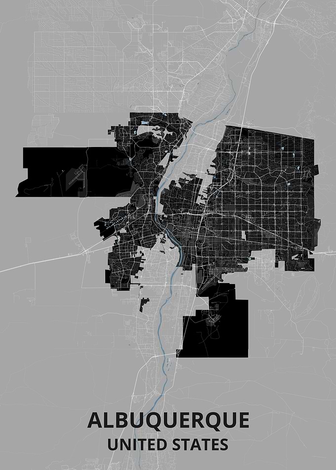 Albuquerque City Map Poster