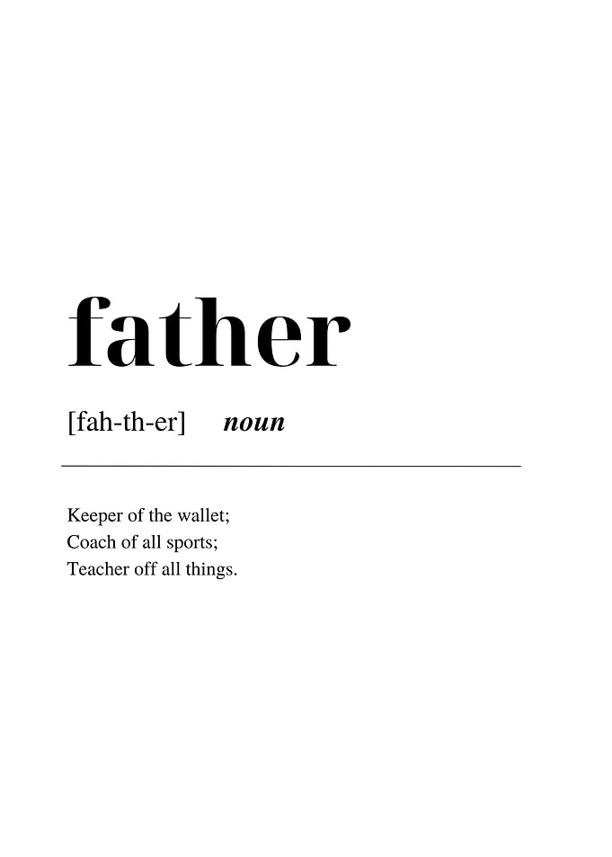 Father Definition Minimalist Wall Art