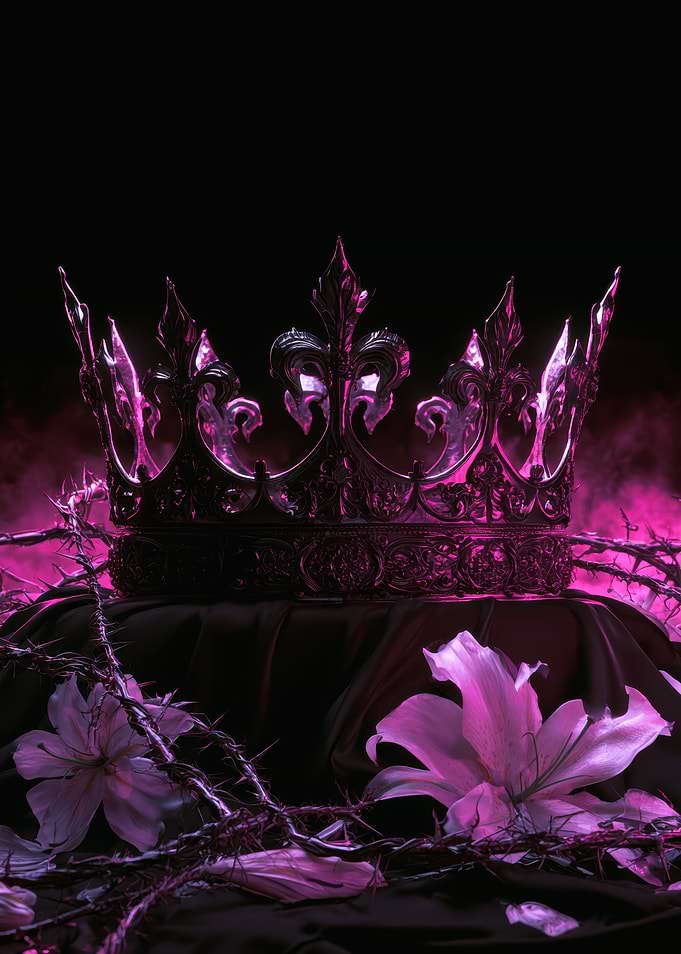 Gothic Crown with Lilies and Thorns