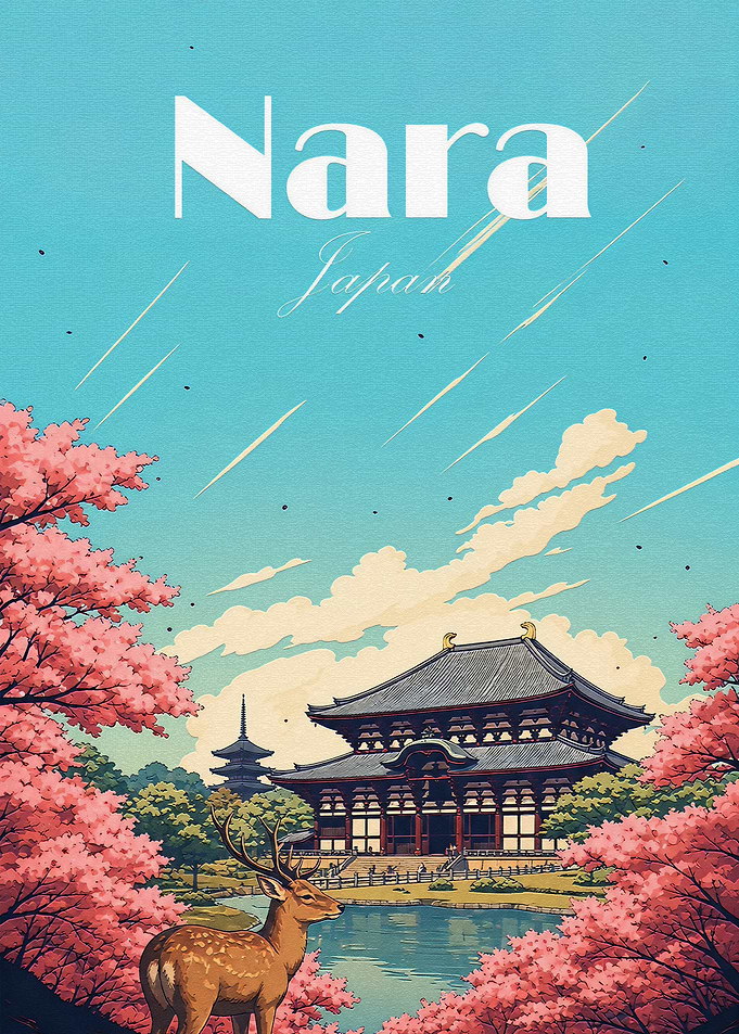 Nara Japan Travel Poster
