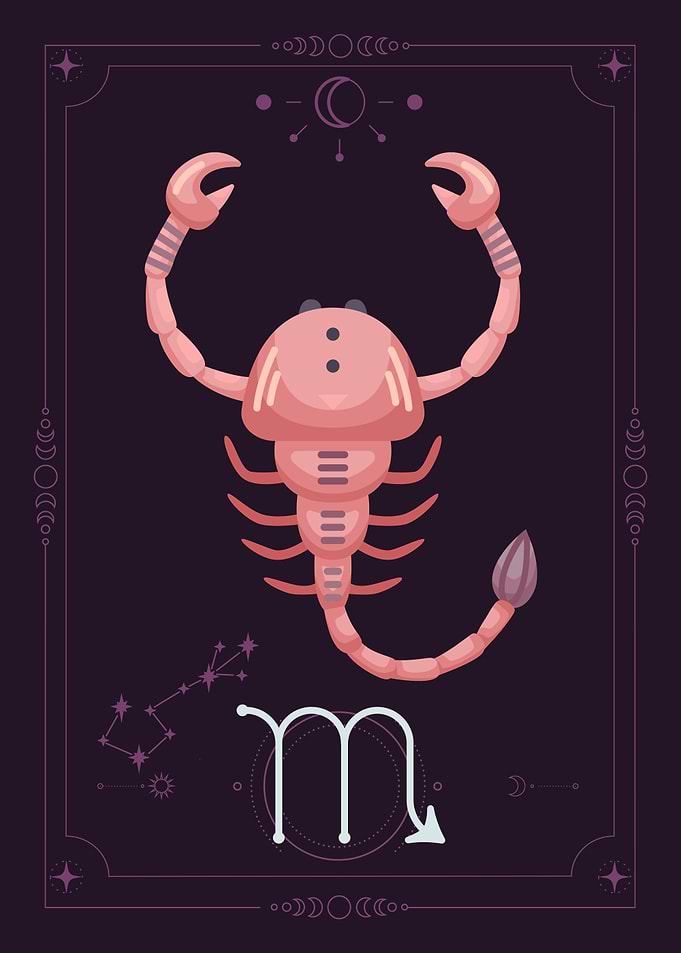 Scorpio Zodiac Sign Astrology Illustration