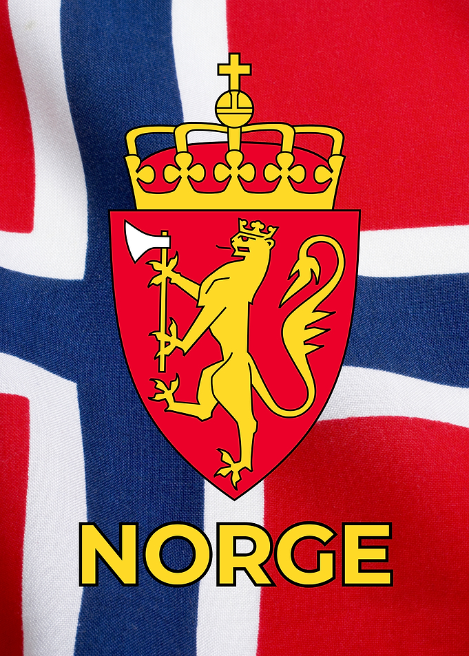 Norway Flag with National Coat of Arms
