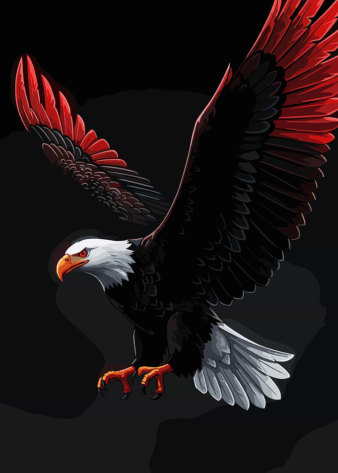 Aggressive Bald Eagle Digital Illustration