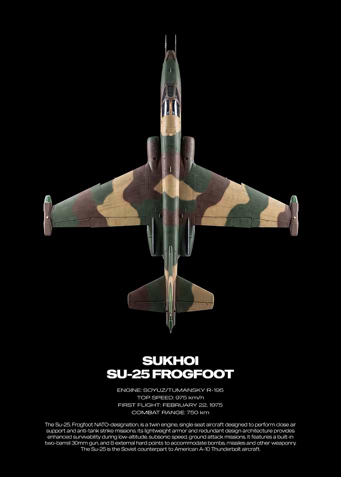 Sukhoi Su-25 Frogfoot Technical Poster