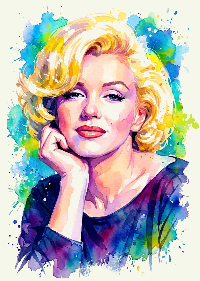 Marilyn Monroe Watercolor Portrait