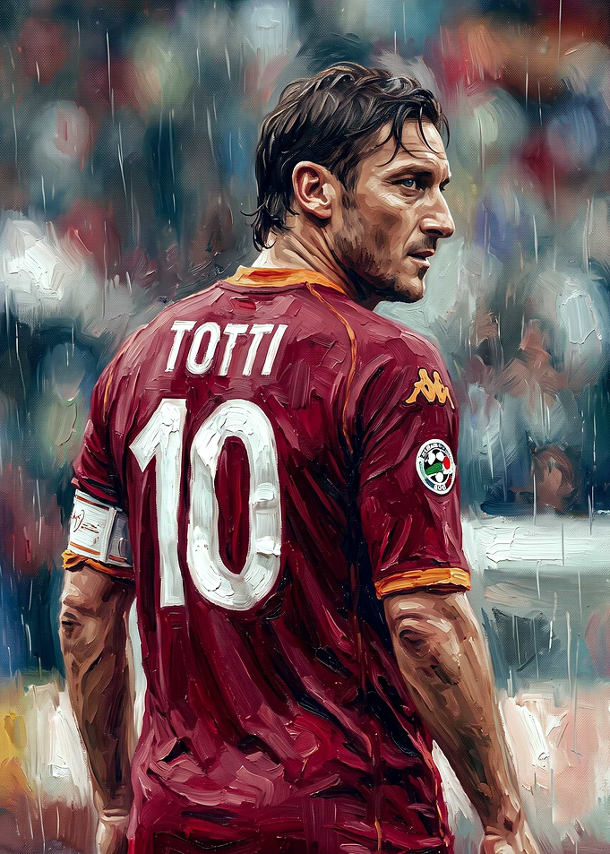 Francesco Totti AS Roma Oil Painting
