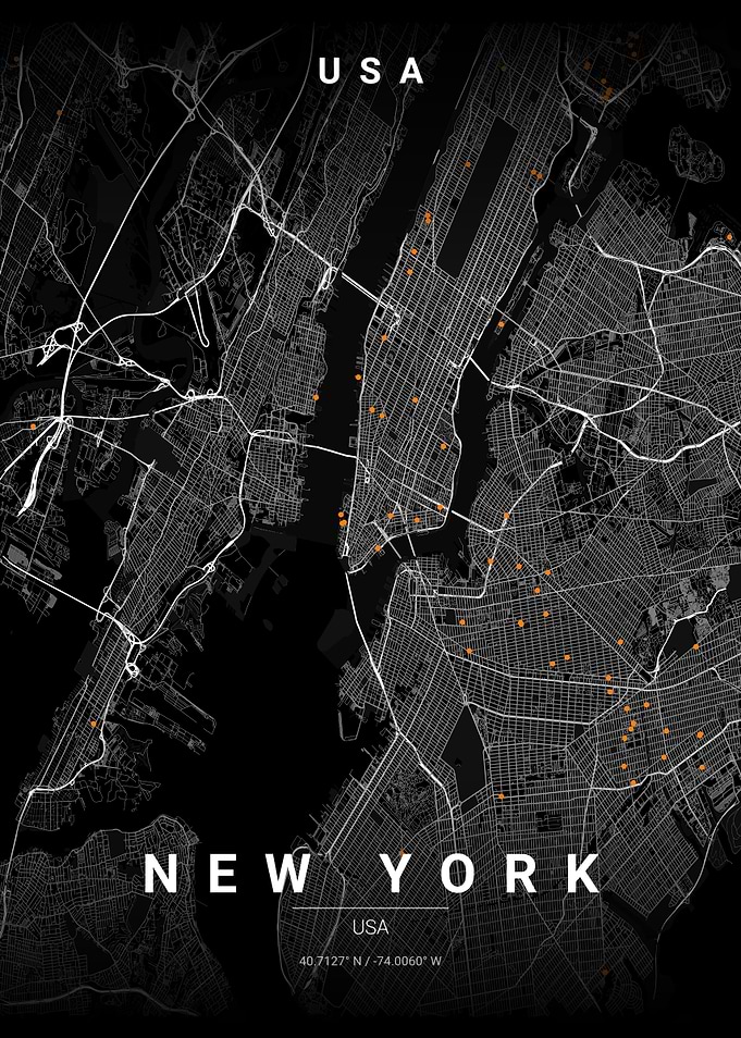 Minimalist New York City Map Poster