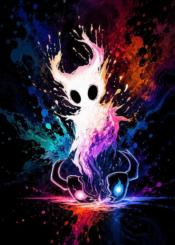 Hollow Knight Abstract Ink Splash Art