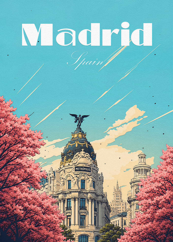 Vintage Travel Poster of Madrid