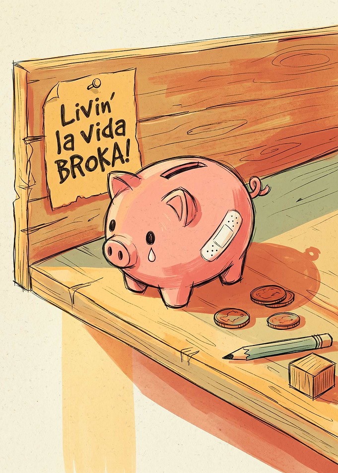 Livin' la vida BROKA piggy bank