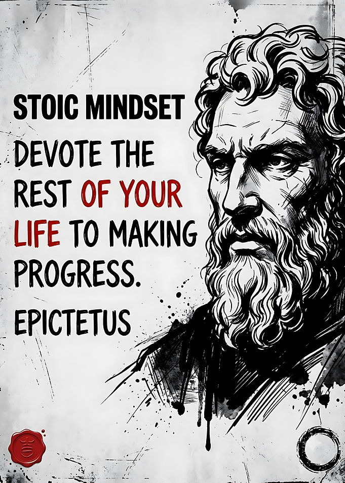 Epictetus Stoic Mindset Inspirational Poster