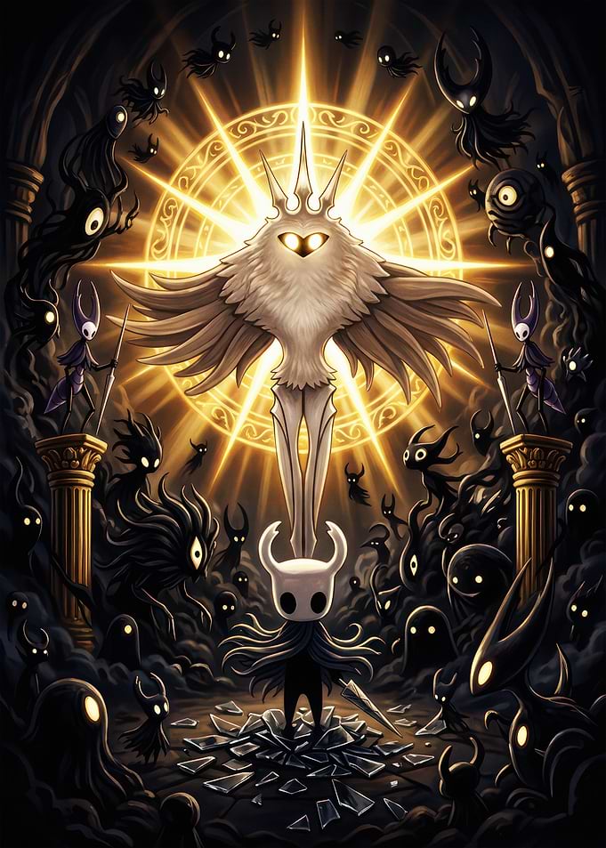 Hollow Knight Radiance Battle Illustration