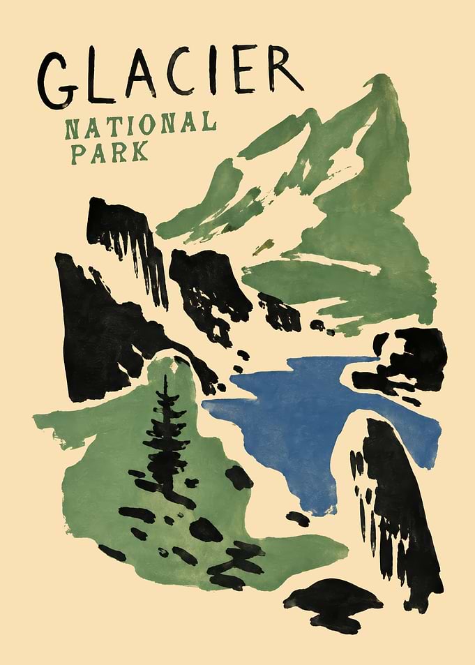 Glacier National Park Vintage Poster
