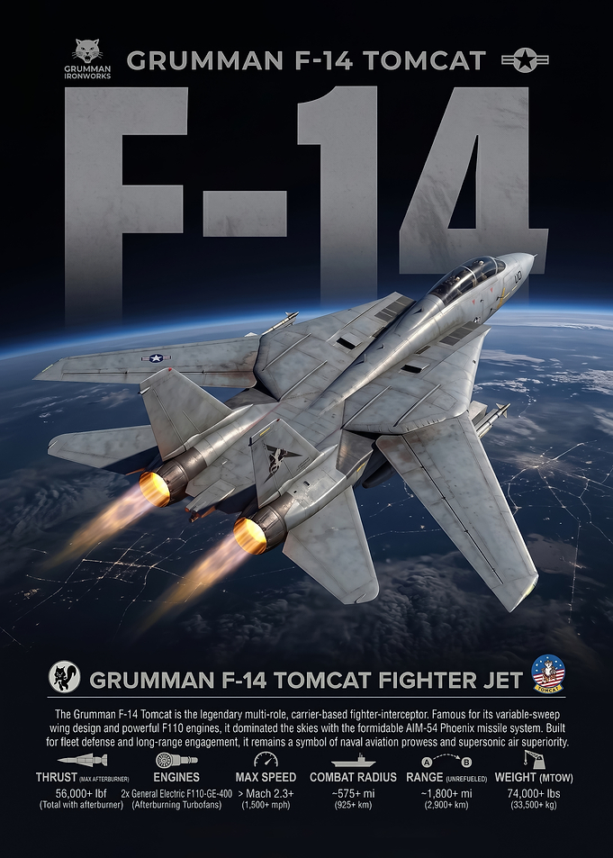 Grumman F-14 Tomcat Fighter Jet Poster