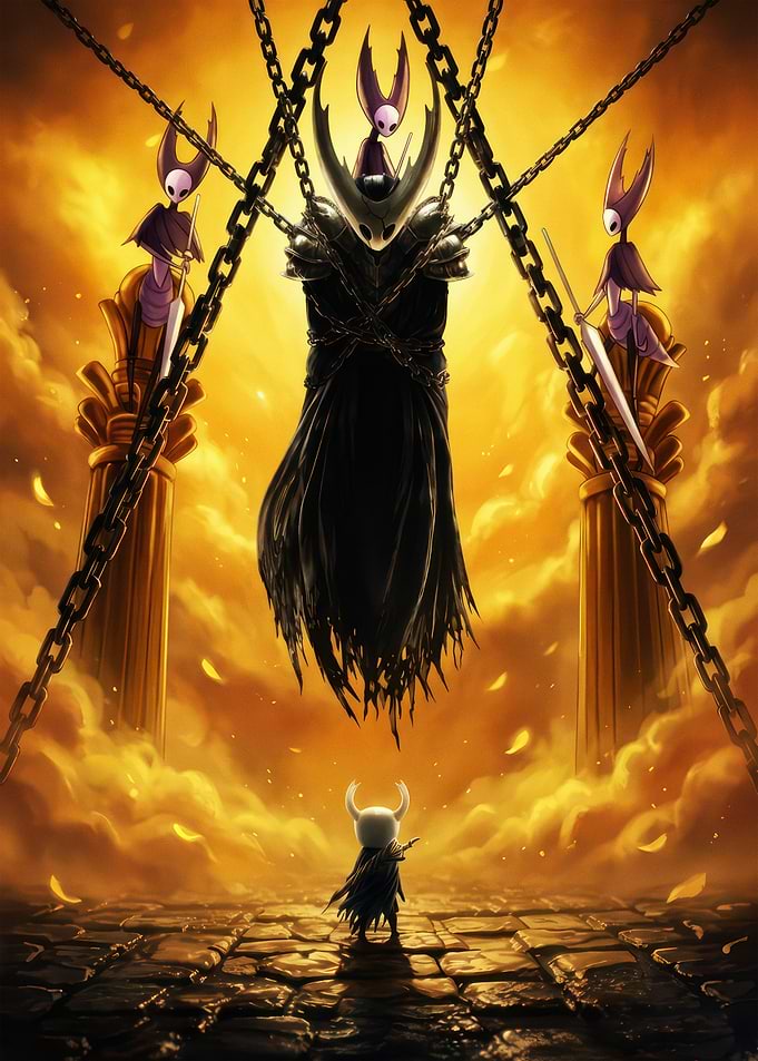 Hollow Knight Confronting the Sealed Vessel