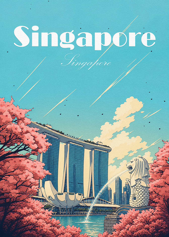 Singapore Travel Poster Art