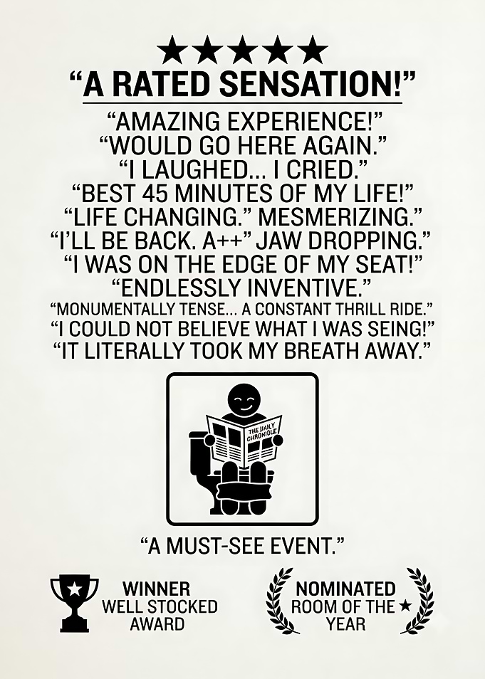Funny Bathroom Review Poster
