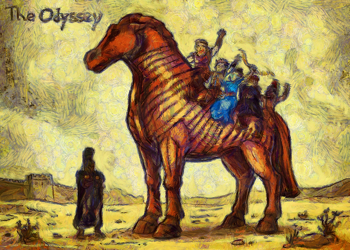The Odyssey Trojan Horse Painting